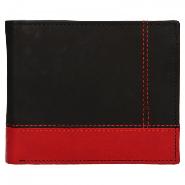 Pánska kožená peňaženka Diviley Sileo - čierno-červená