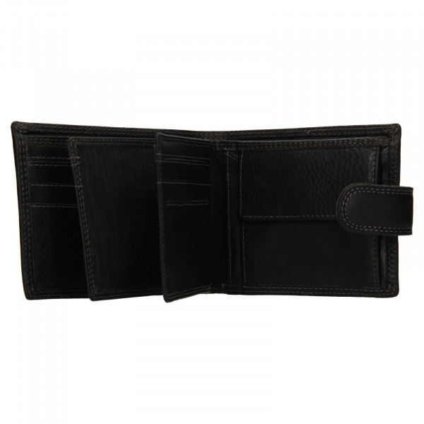 Pánska kožená peňaženka SendiDesign Fion - čierno-hnedá