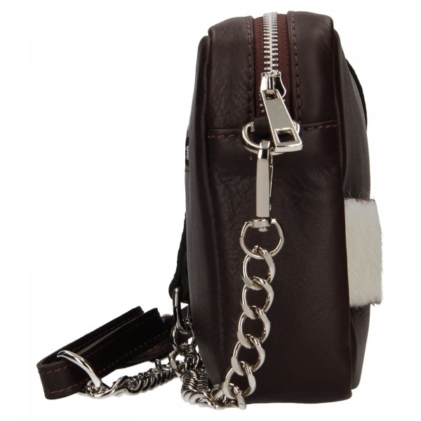 Trendy dámska kožená crossbody kabelka Facebag Ninas - čierna (chlp)