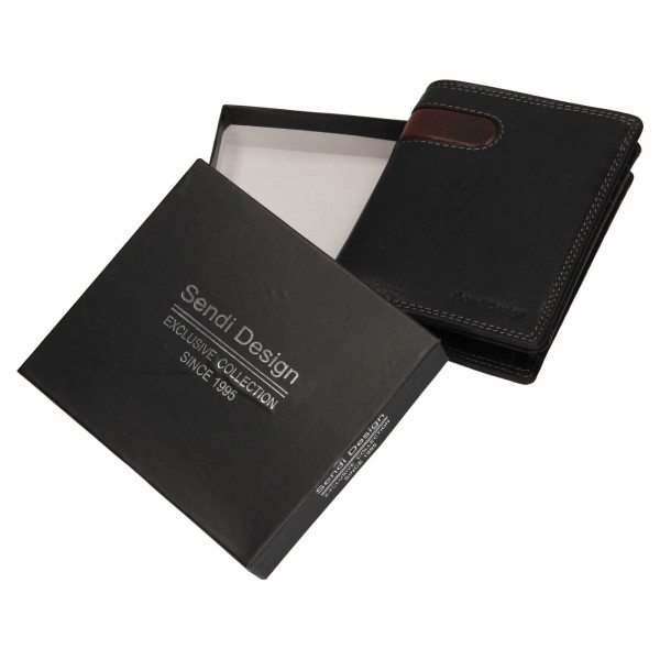 Pánska kožená peňaženka SendiDesign Ulrich - čierno-hnedá