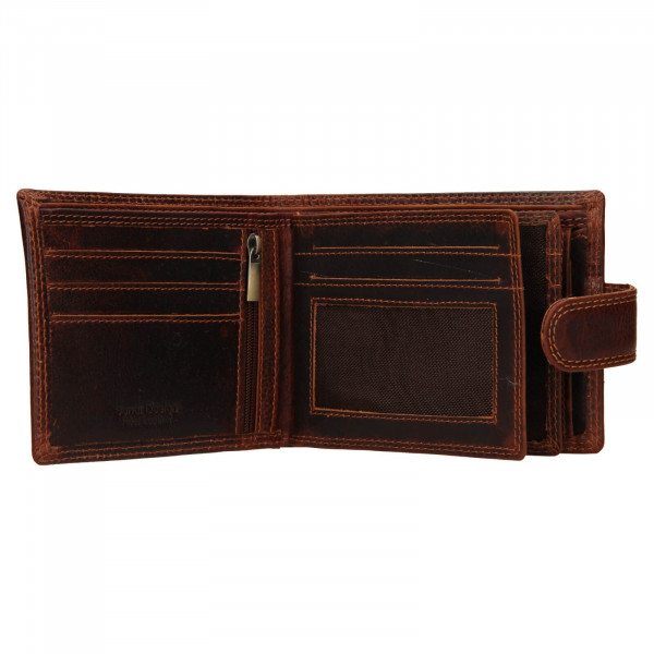 Pánska kožená peňaženka SendiDesign Fion - hnedo-čierna