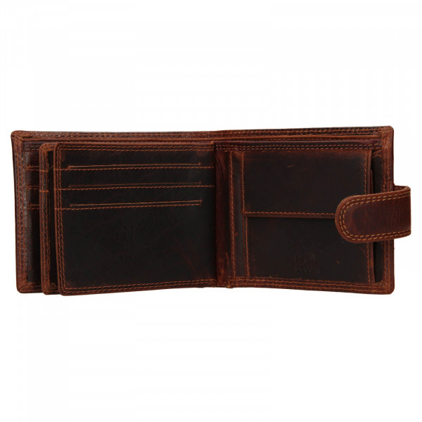 Pánska kožená peňaženka SendiDesign Fion - hnedo-čierna