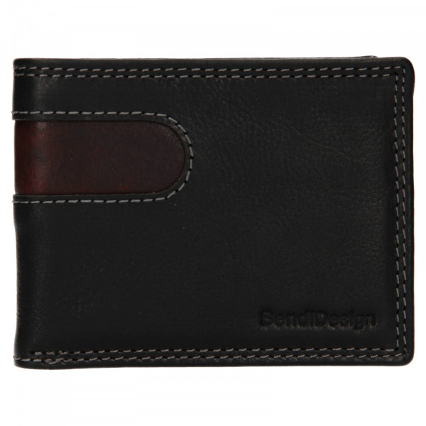 Pánska kožená peňaženka SendiDesign Pent - čierno-hnedá