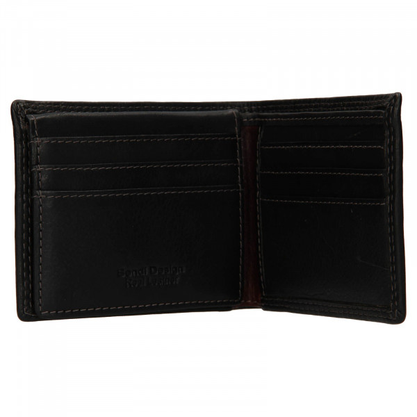 Pánska kožená peňaženka SendiDesign Pent - čierno-hnedá