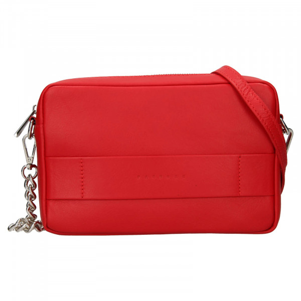 Trendy dámska kožená crossbody kabelka Facebag Ninas - svetle červená