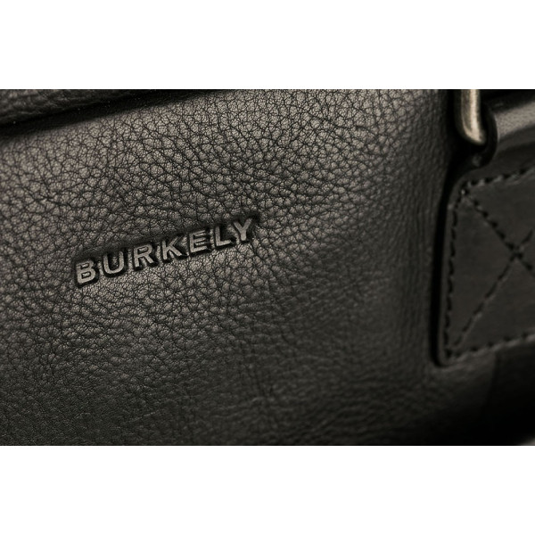Pánska kožená taška na notebook Burkely Workbag - čierna