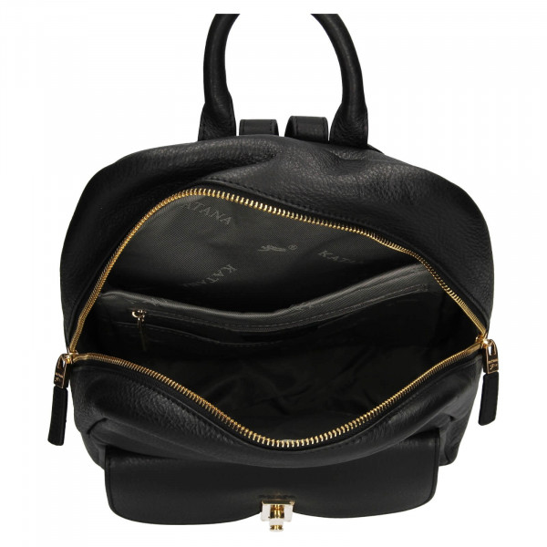 Elegantný dámsky kožený batoh Katana Ninna - čierna
