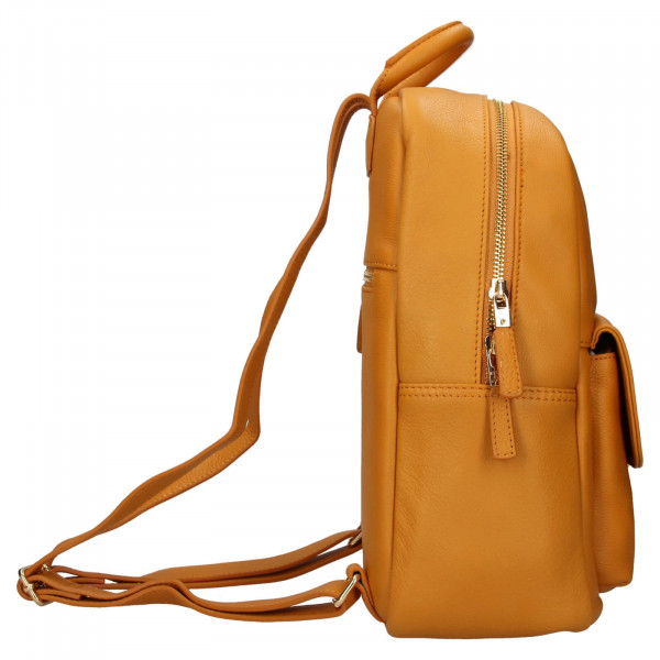 Elegantný dámsky kožený batoh Katana Ninna - žltá