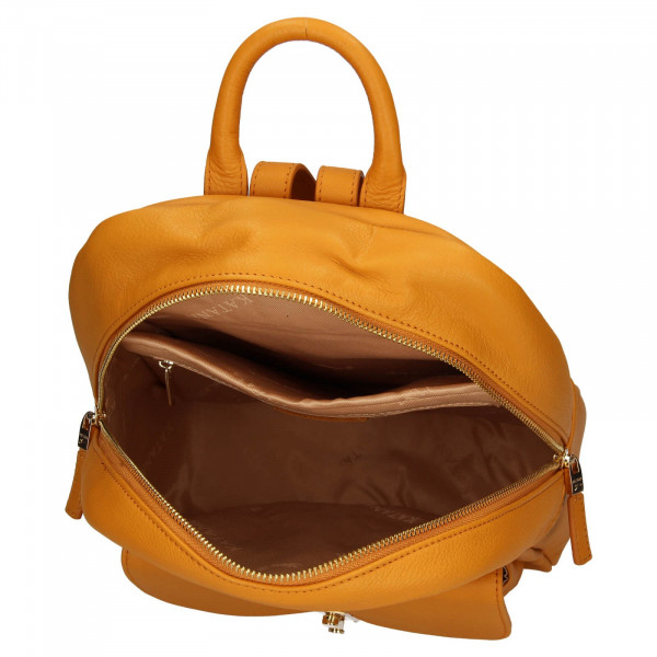 Elegantný dámsky kožený batoh Katana Ninna - žltá