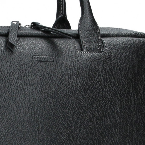 Dámska kožená taška na notebook Katana Emma - čierna