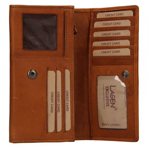 Dámska kožená peňaženka Lagen Selest - čierno-červená