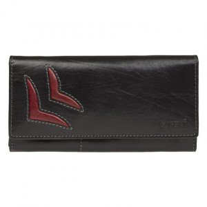 Dámska kožená peňaženka Lagen Selest - čierno-červená