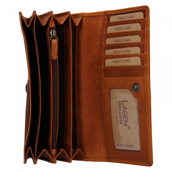 Dámska kožená peňaženka Lagen Selest - hnedá