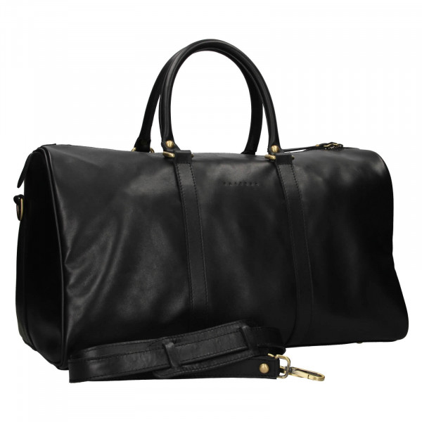 Kožená cestovná taška Facebag Davis - čierna