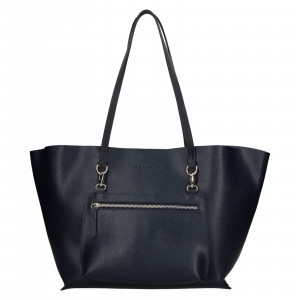 Dámska kožená kabelka Facebag 2v1 - tmavo modrá