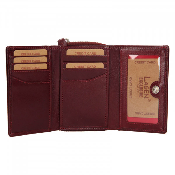 Dámska kožená peňaženka Lagen Laura - vínová