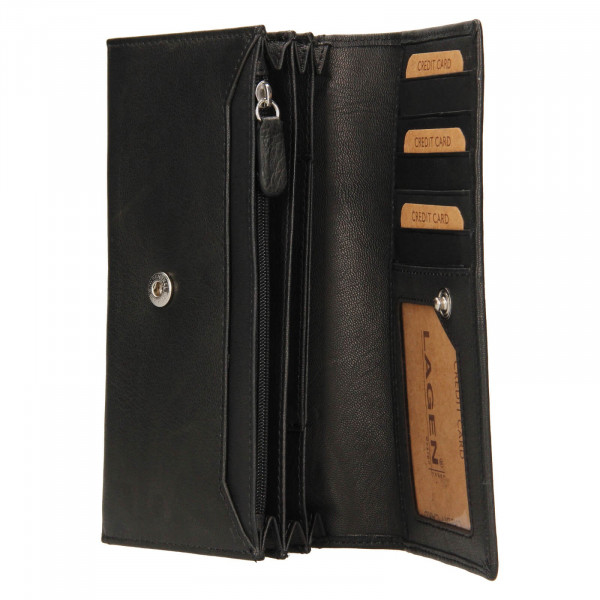 Dámska kožená peňaženka Lagen Ludmila - čierna