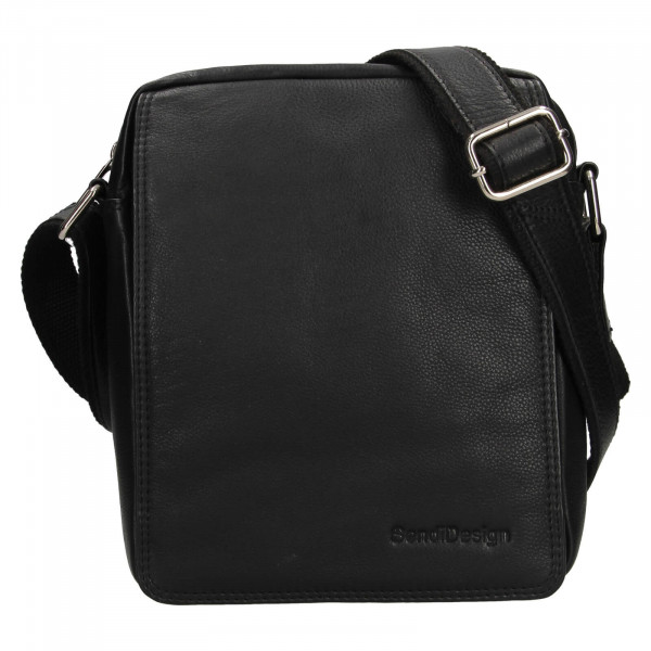 Pánská kožená taška přes rameno SendiDesign IG006 - černá