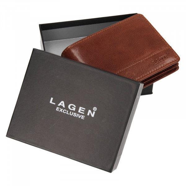 Pánska kožená peňaženka Lagen Lorenc - koňak