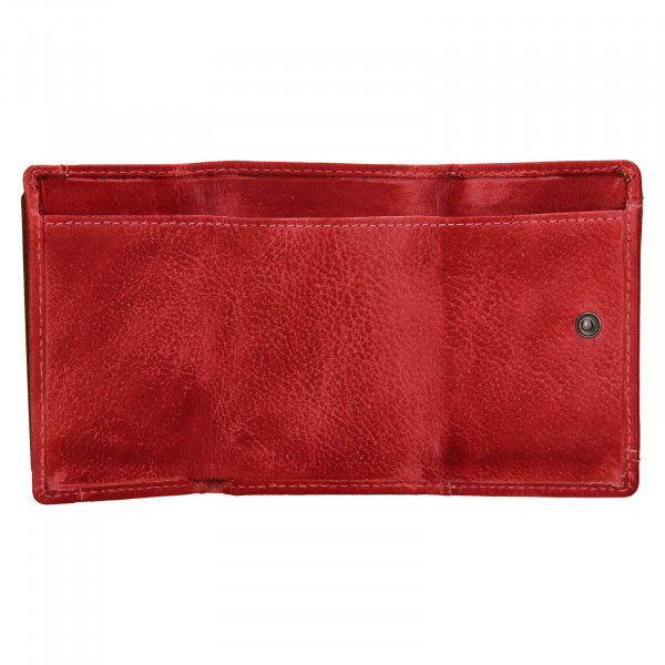 Dámska kožená slim peňaženka Lagen Mellba - červená