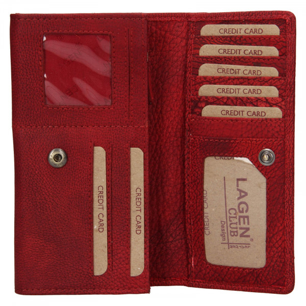 Dámska kožená peňaženka Lagen Inge - červená