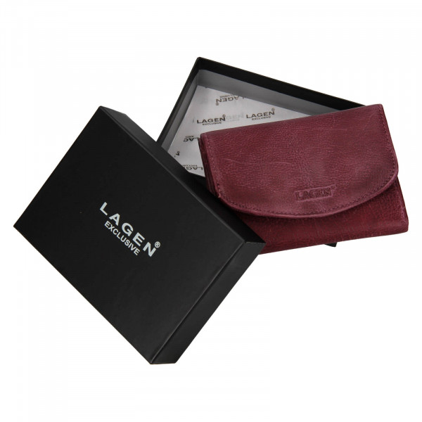 Dámska kožená peňaženka Lagen Julie - vínová