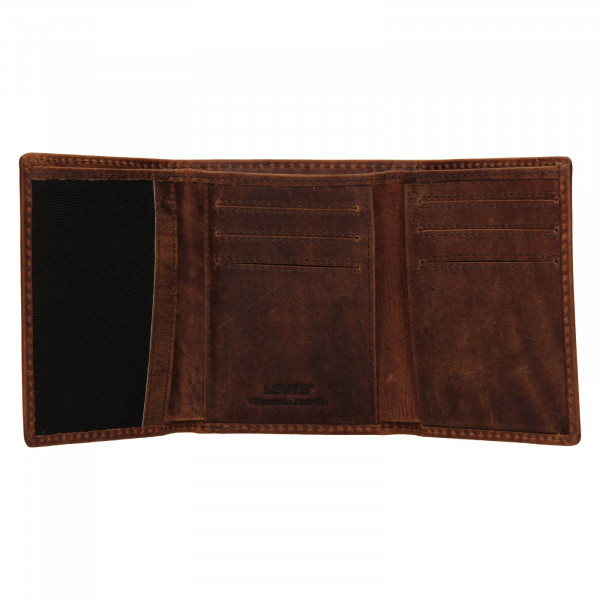 Pánska kožená peňaženka Levi's Etham - hnedá
