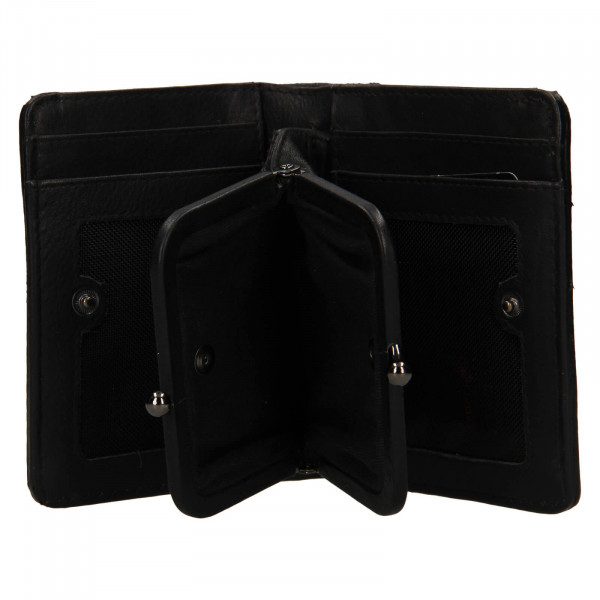 Dámska kožená peňaženka Levi's Grace - čierna