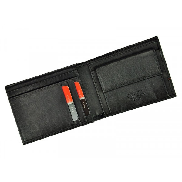 Pánska kožená peňaženka Pierre Cardin Jean - čierno-červená