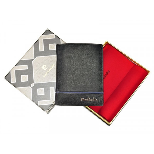 Pánska kožená peňaženka Pierre Cardin Alain - čierno-modrá