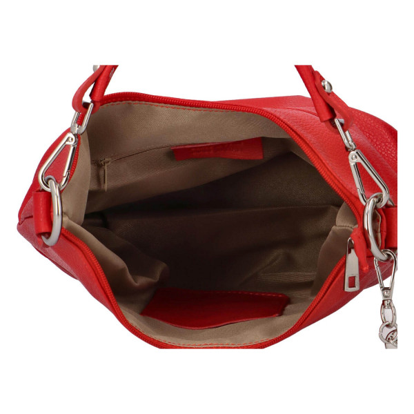 Dámska crossbody kožená kabelka Delami Sara - červená