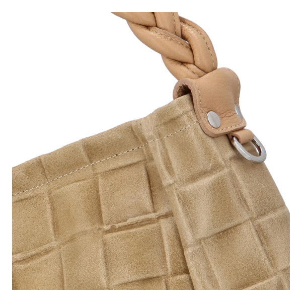 Dámska kožená kabelka Delami Chiara - béžová