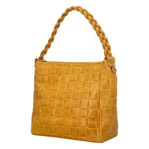 Dámska kožená kabelka Delami Chiara - žltá