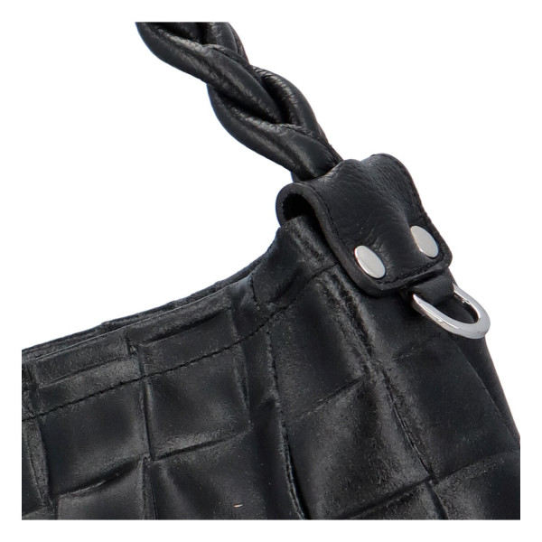Dámska kožená kabelka Delami Chiara - čierna