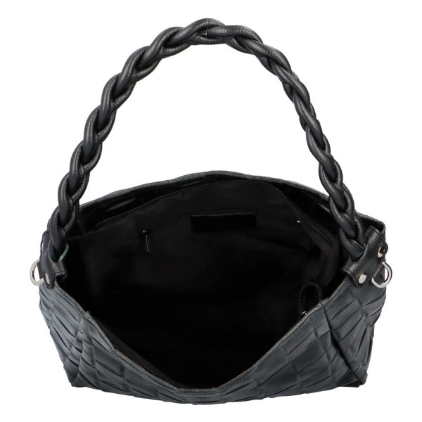 Dámska kožená kabelka Delami Chiara - čierna