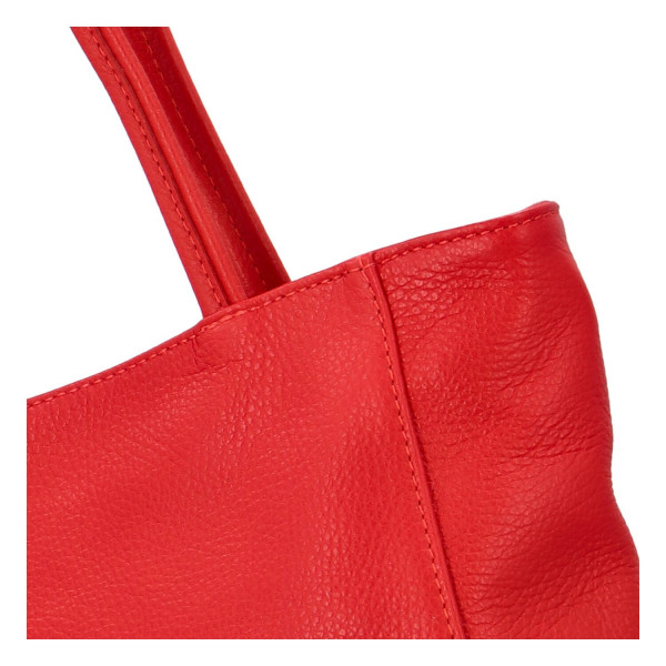 Dámska kožená kabelka Delami Giulia - červená