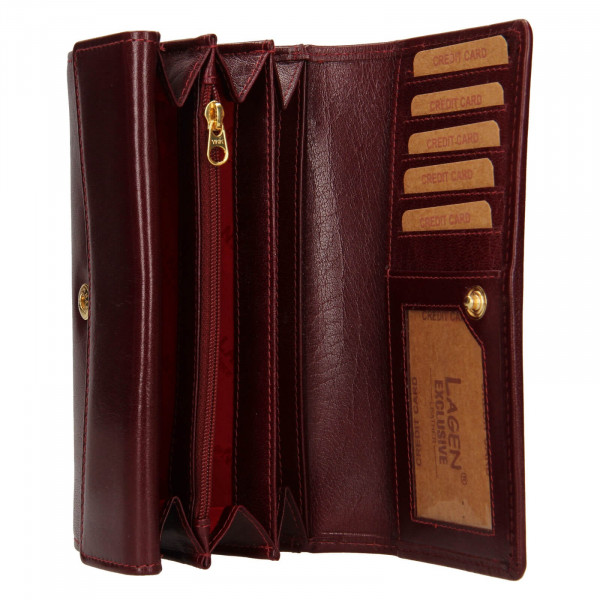 Dámska kožená peňaženka Lagen Victorias - vínová