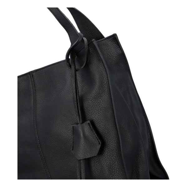 Dámska kožená kabelka Delami Camilla - čierna