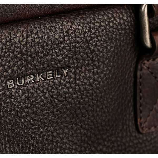 Pánska kožená taška na notebook Burkely Sammy - tmavo hnedá