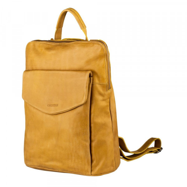 Trendy kožený batoh Burkely Fiona - žltá