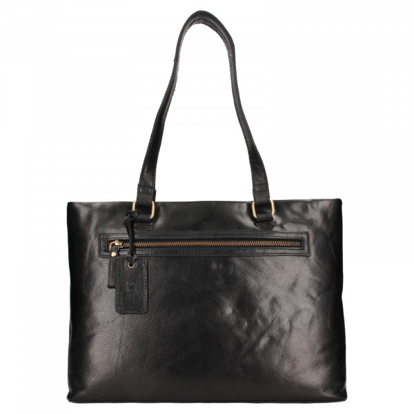 Dámska kožená kabelka Ashwood Lolita - čierna