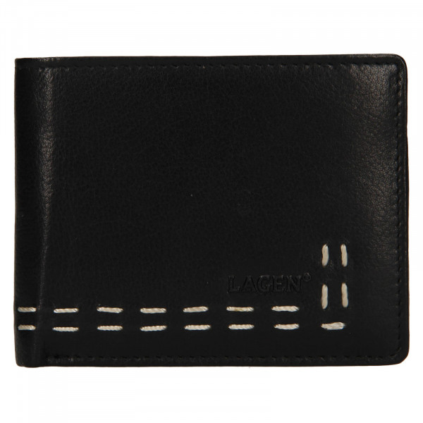 Pánska kožená peňaženka Lagen Bassa - čierna