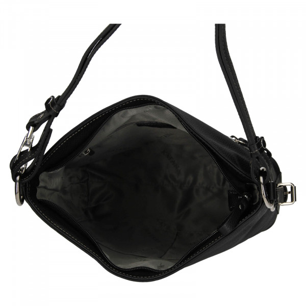 Elegantná dámska kožená kabelka Katana Nantes - čierna