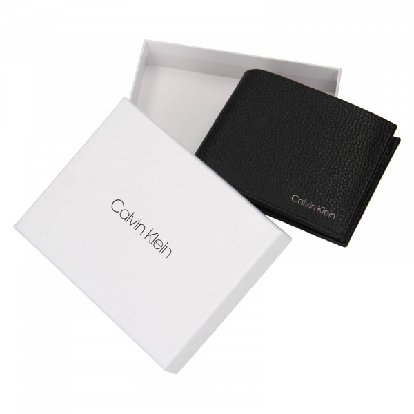 Pánska kožená peňaženka Calvin Klein Delne - čierna
