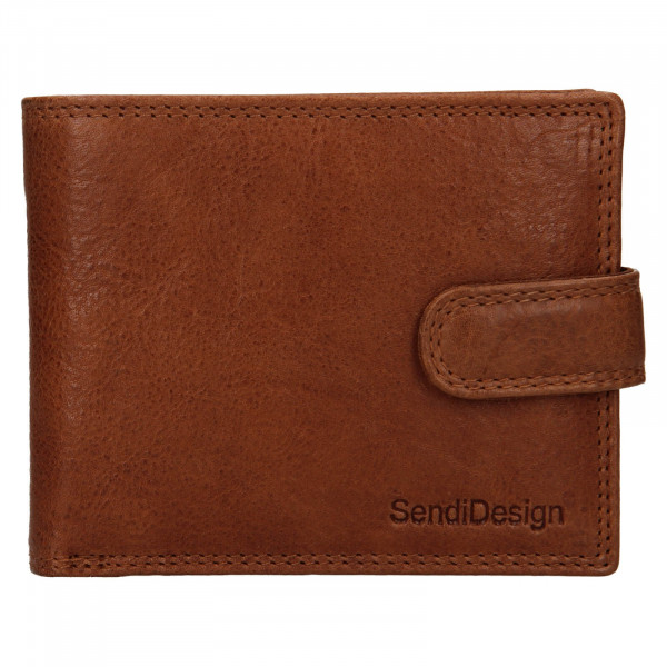 Pánska kožená peňaženka SendiDesign Dowsn - koňak