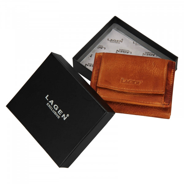 Dámska kožená slim peňaženka Lagen Déborah- hnedá