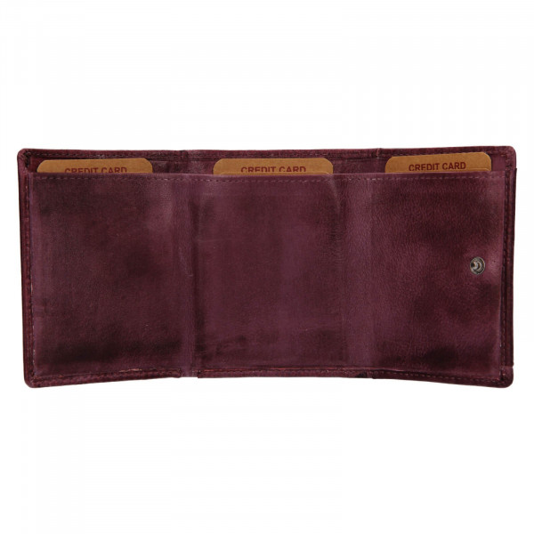 Dámska kožená slim peňaženka Lagen Déborah - fialová