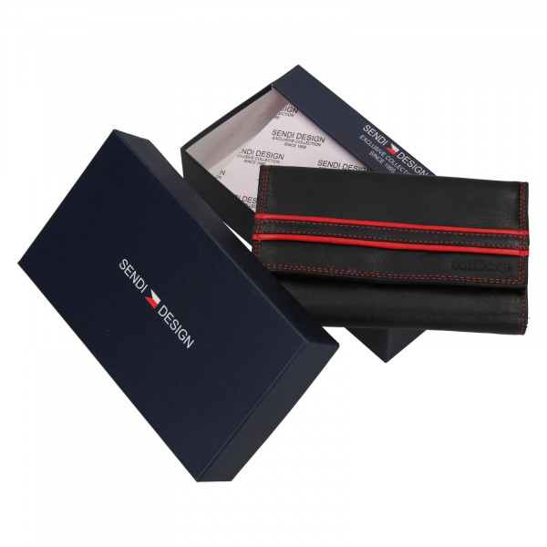 Dámska kožená peňaženka SendiDesign Solena - čierno-červená
