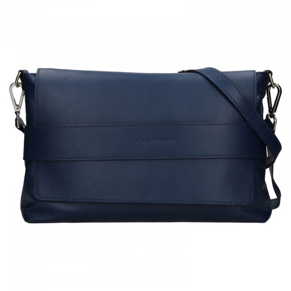 Dámska kožená kabelka Facebag Fabia - tmavo modrá