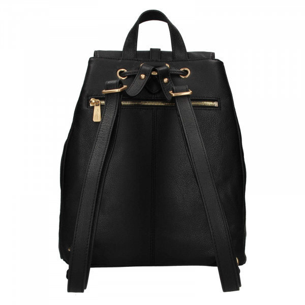 Elegantný dámsky kožený batoh Hexagon Adina - čierna